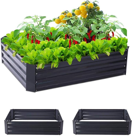 Taleco Gear 2-Pack(120×90cm) Metal Outdoor Raised Beds for Gardens