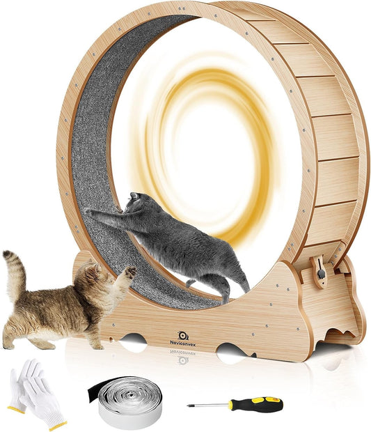Naviconvex Cat Wheel 39.4 inch Diameter Cat Exercise Wheel for Indoor Cats