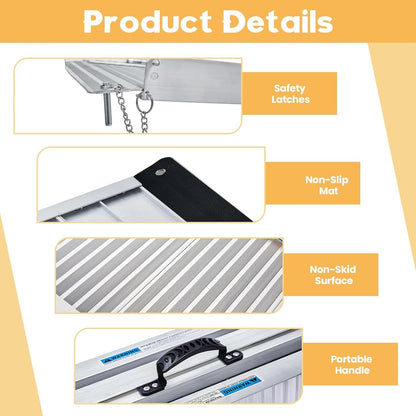 gardhom Wheelchair Ramp 2FT -7 FT Folding Aluminum Ramps for Wheelchairs