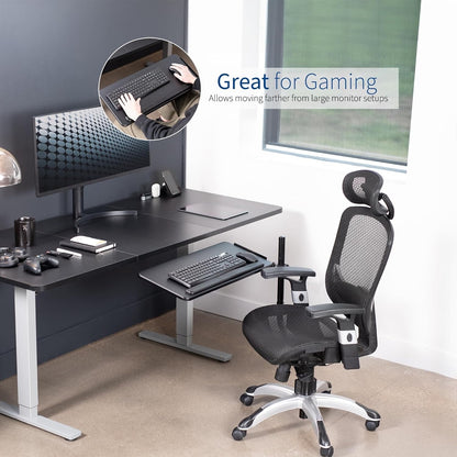 VIVO Office Chair Mounted 26 x 12 Inch Keyboard and Mouse Tray Ergonomic Tilt