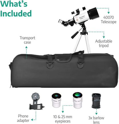 Slokey Telescope 40070 Astronomy Scope with 16x-120x Magnification White