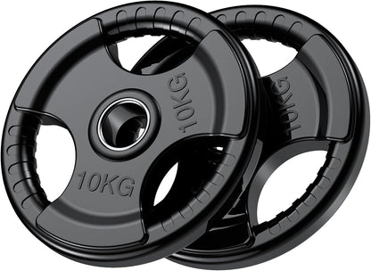 PhysKcal Olympic Weight Plates with Rubber Finish 2’’ Opening 10kg Pair