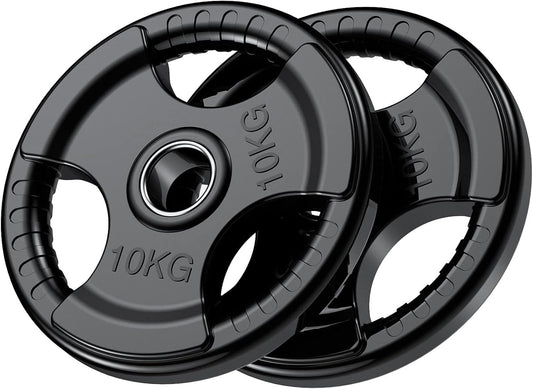 PhysKcal Olympic Weight Plates with Rubber Finish 2’’ Opening 10kg Pair