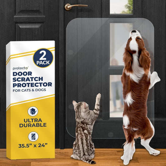 PROTECTO Heavy Duty Door Protector Dog Scratch Guard 35.5x24 Transparent