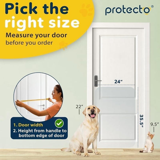 PROTECTO Heavy Duty Door Protector Dog Scratch Guard 35.5x24 Transparent