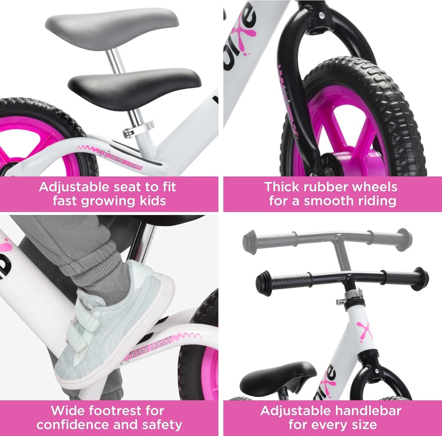 Bixe Aluminum Balance Bike for Kids & Toddlers No Pedal Sport Training Bicycle