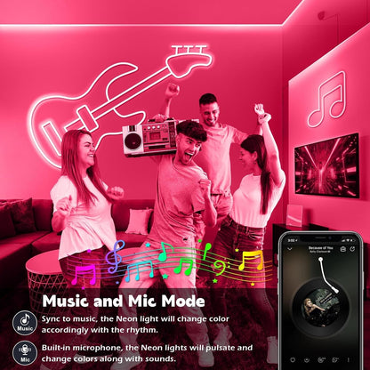 AILBTON LED Neon Rope Lights 10m Flexible Rope Lights Control with App/Remote