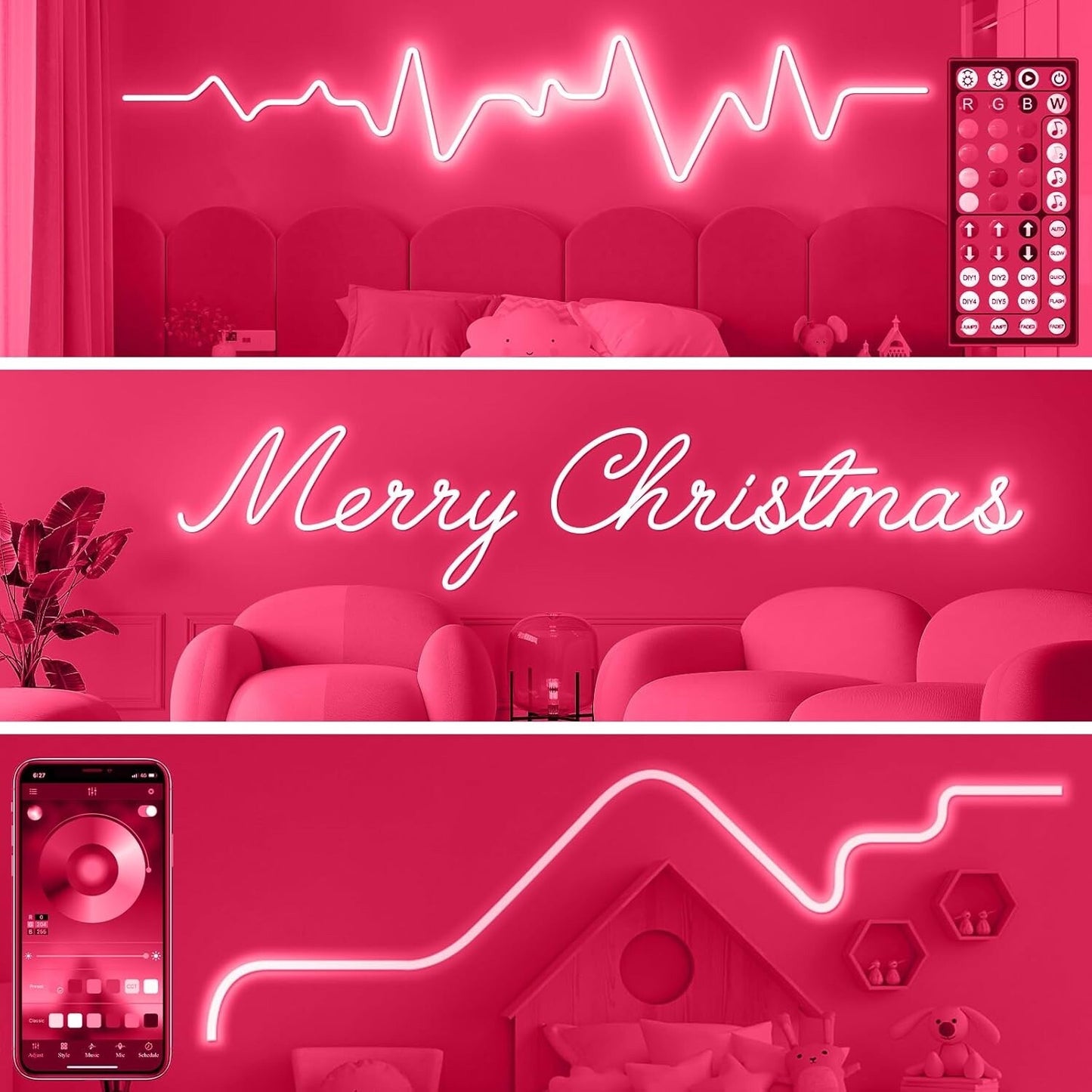 AILBTON LED Neon Rope Lights 10m Flexible Rope Lights Control with App/Remote
