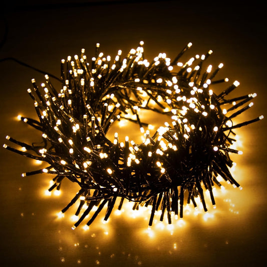 Christmas Tree Cluster Lights 720 LED Warm White 8 Light Modes 9 metre