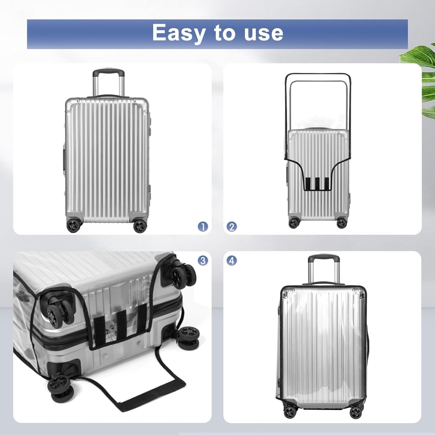 Aomiduo 2 PCS Suitcase Covers Protector Travel Transparent 30 Inch Luggage Cover