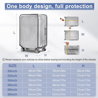 Aomiduo 2 PCS Suitcase Covers Protector Travel Transparent 30 Inch Luggage Cover