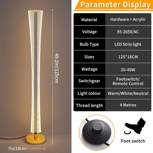 Mikeru Dimmable Corner Lamp 125cm - 3000K/4500K/6500K Standing Floor Lamp