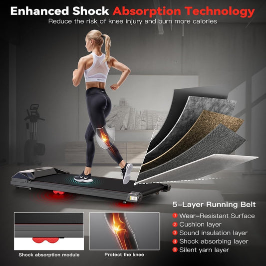 Sperax Walking Pad Treadmill for Home - Under Desk Treadmill Remote Control LED
