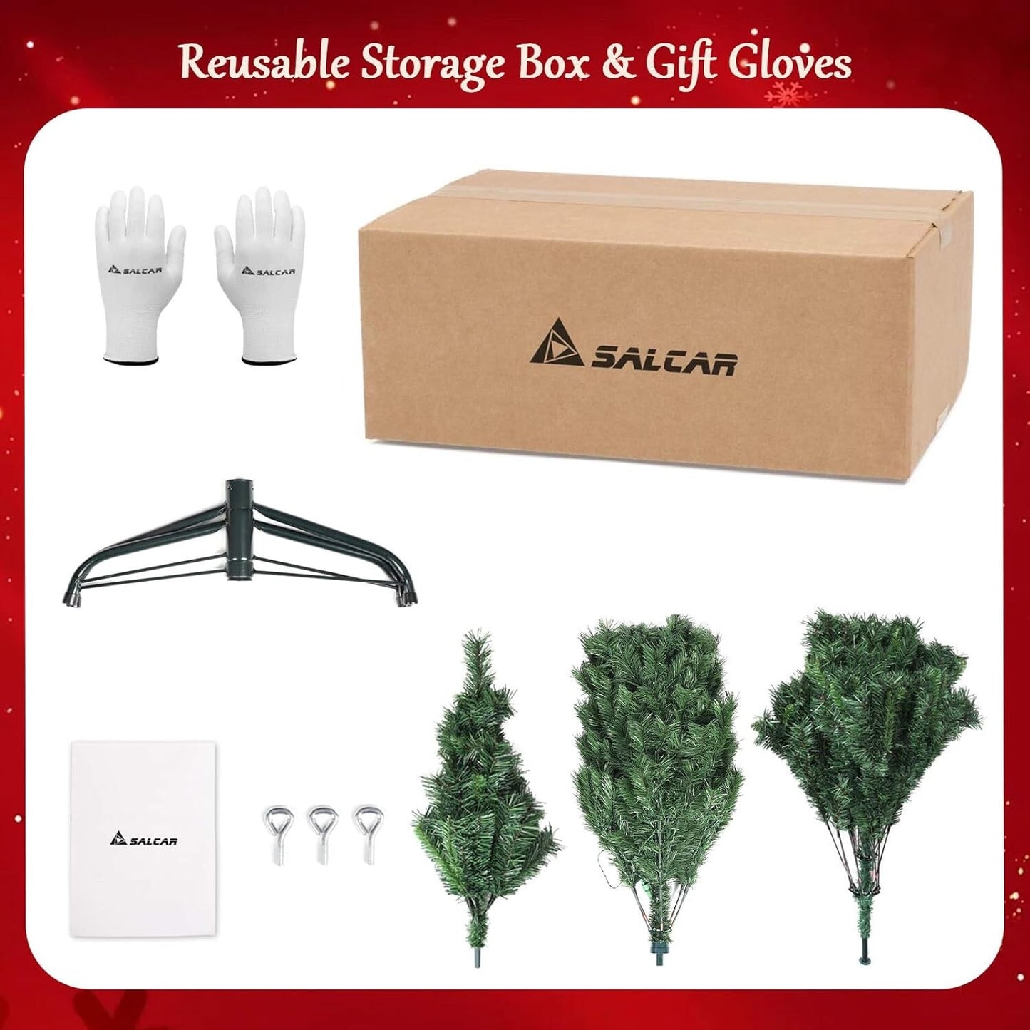 SALCAR 5ft Artificial Christmas Tree – Full & Realistic 150cm Spruce Pine