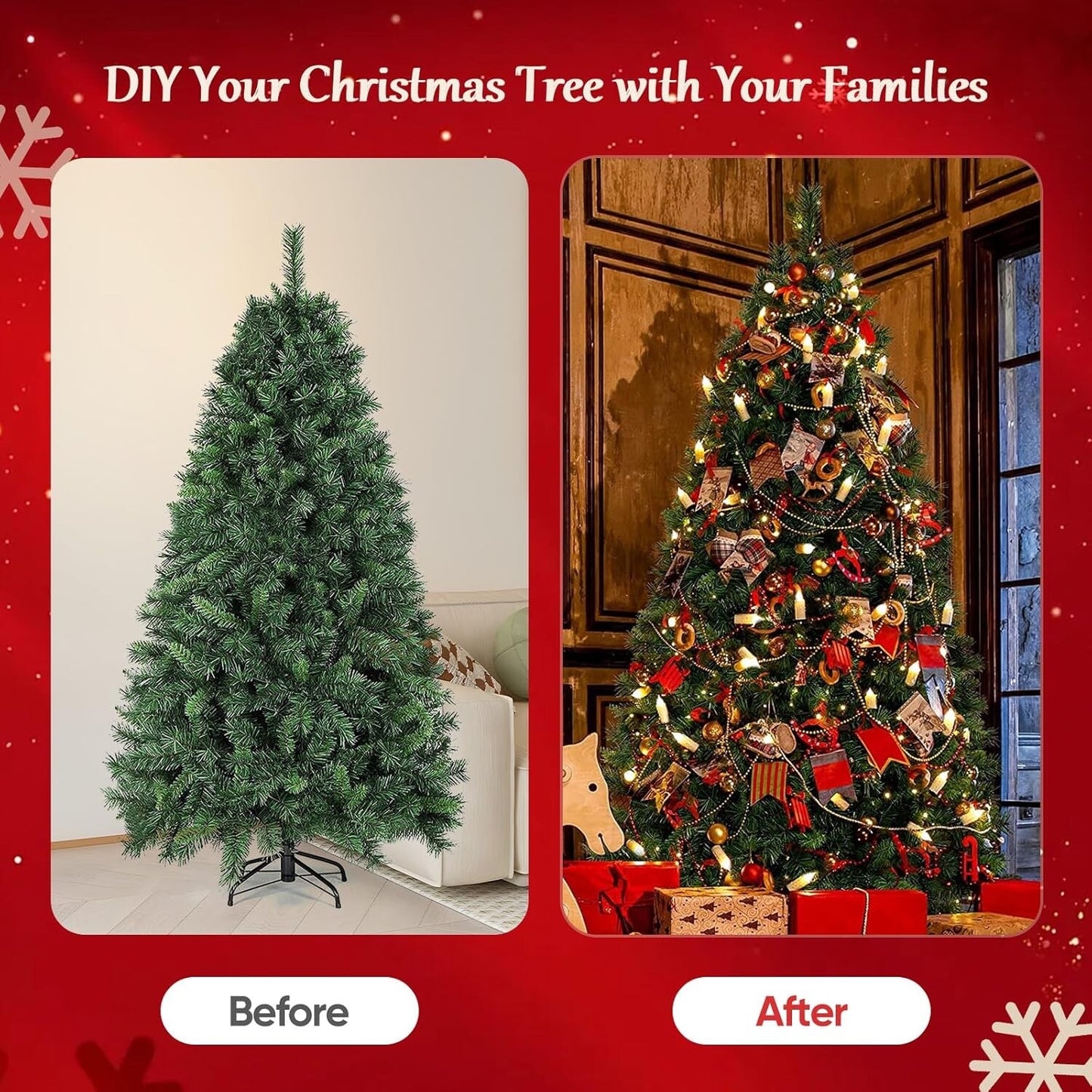 SALCAR 5ft Artificial Christmas Tree – Full & Realistic 150cm Spruce Pine