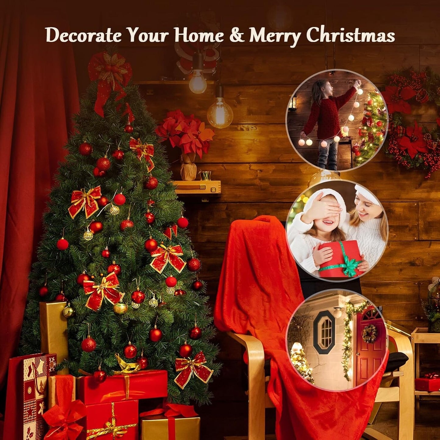 SALCAR 5ft Artificial Christmas Tree – Full & Realistic 150cm Spruce Pine