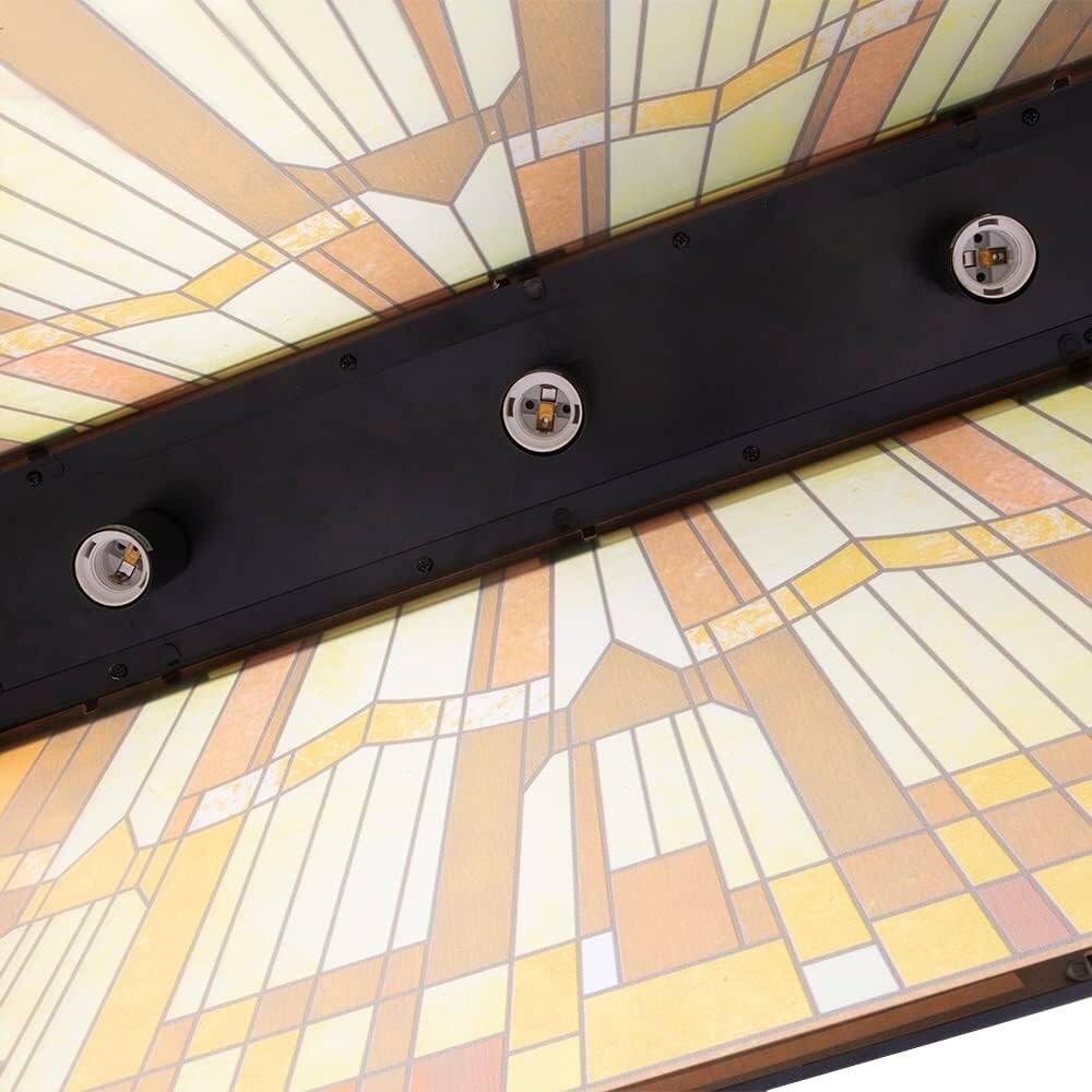 Wellmet Vintage 3-Light Pool Table Light Pendant Tiffany-Style Printed Shade