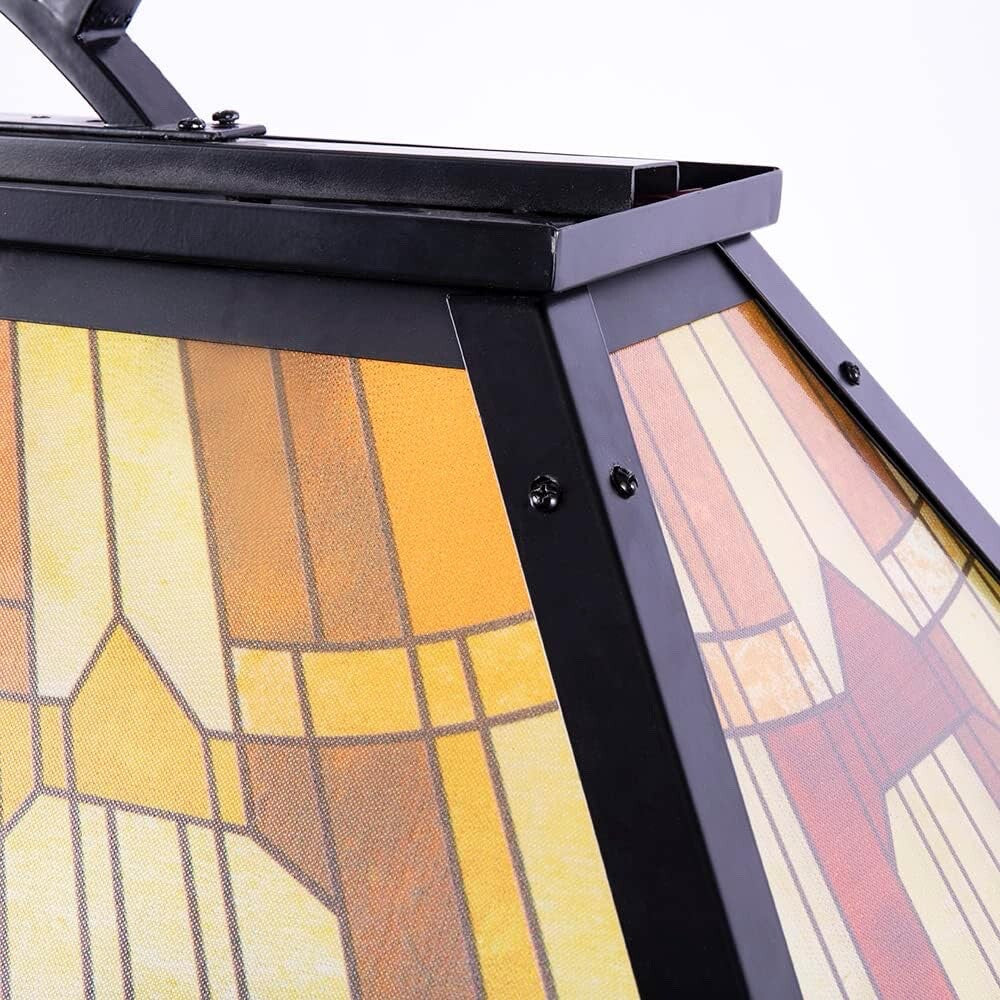 Wellmet Vintage 3-Light Pool Table Light Pendant Tiffany-Style Printed Shade