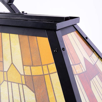 Wellmet Vintage 3-Light Pool Table Light Pendant Tiffany-Style Printed Shade