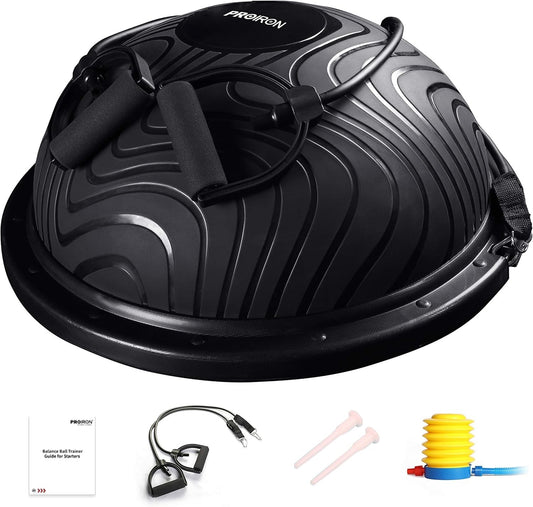 PROIRON Balance Trainer with Resistance Bands Balance Ball Half Yoga Ball Black