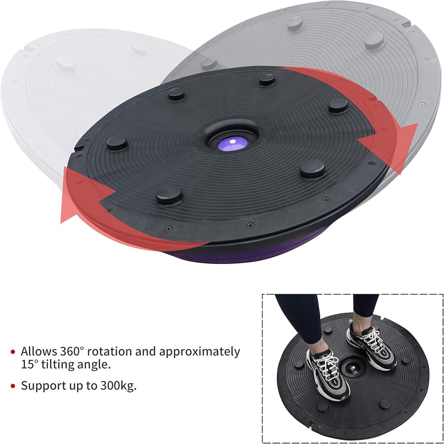 PROIRON Balance Trainer with Resistance Bands Balance Ball Half Yoga Ball Black