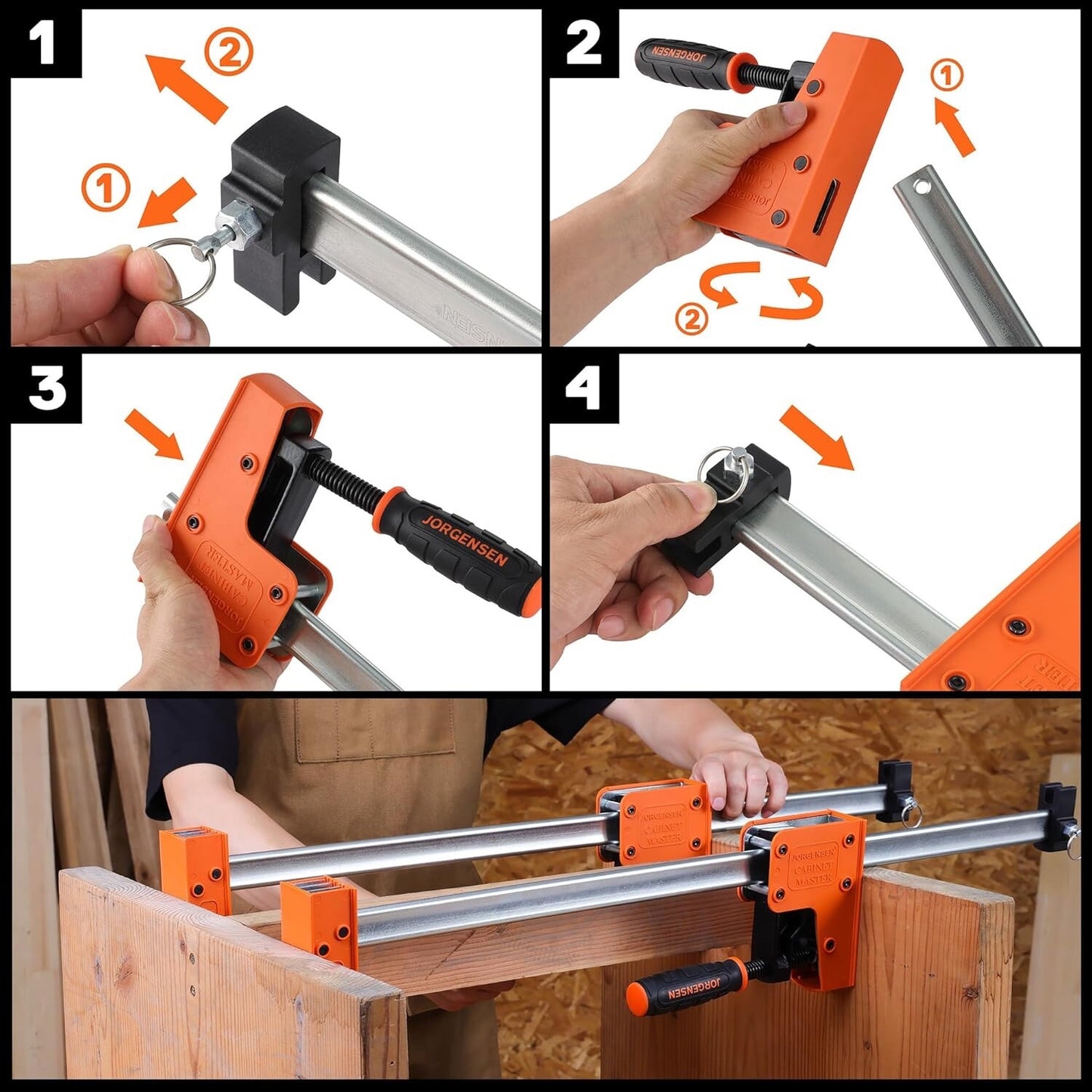 JORGENSEN Clamps for Woodwork 600 mm Heavy Duty Wood Clamps