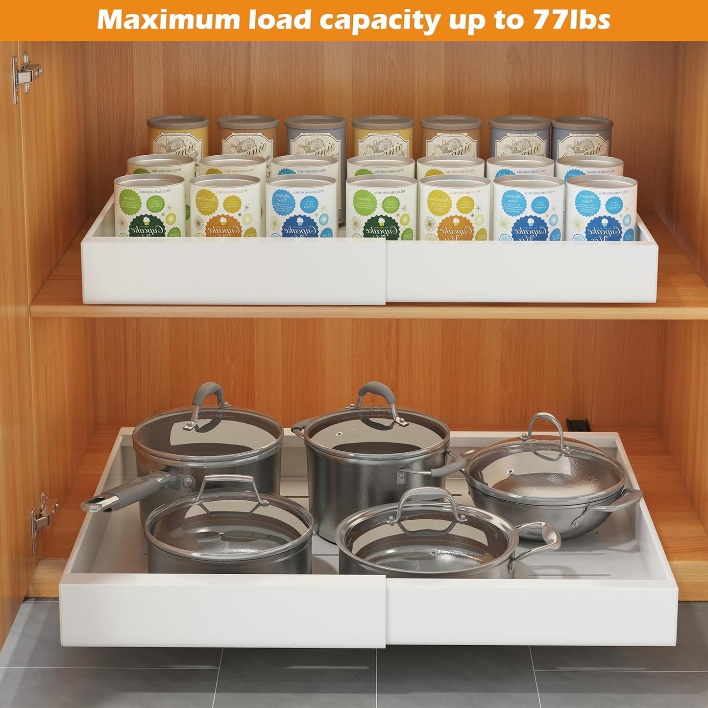 COVAODQ pull out kitchen storage, cupboard pull out storage 2 Pack