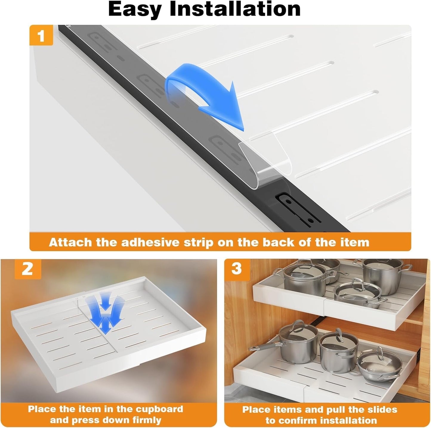 COVAODQ pull out kitchen storage, cupboard pull out storage 2 Pack
