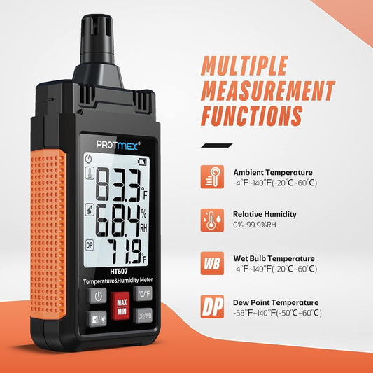 Protmex HT607 Temperature Humidity Meter High Precision Digital Hygrometer