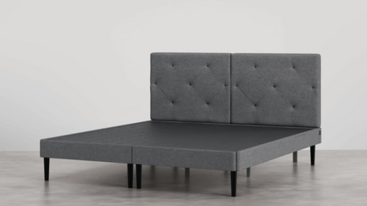 Brand New Emma Double Dark Grey Signature Bed with Tufted Headboard 135x190cm