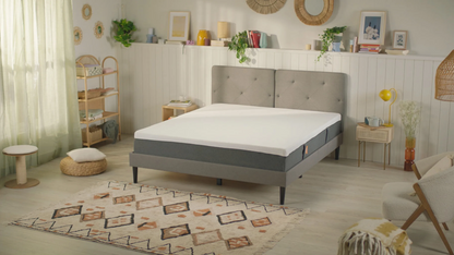 Brand New Emma Double Dark Grey Signature Bed with Tufted Headboard 135x190cm