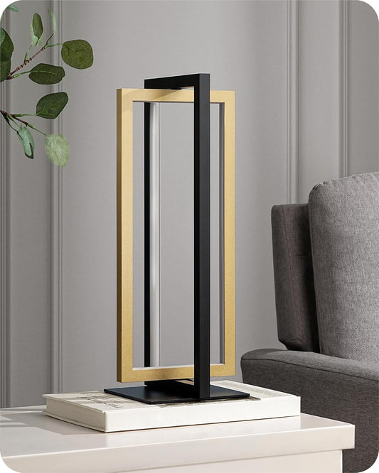 EDISHINE LED Bedside Lamps Dimmable Table Touch Lamp Golden Square