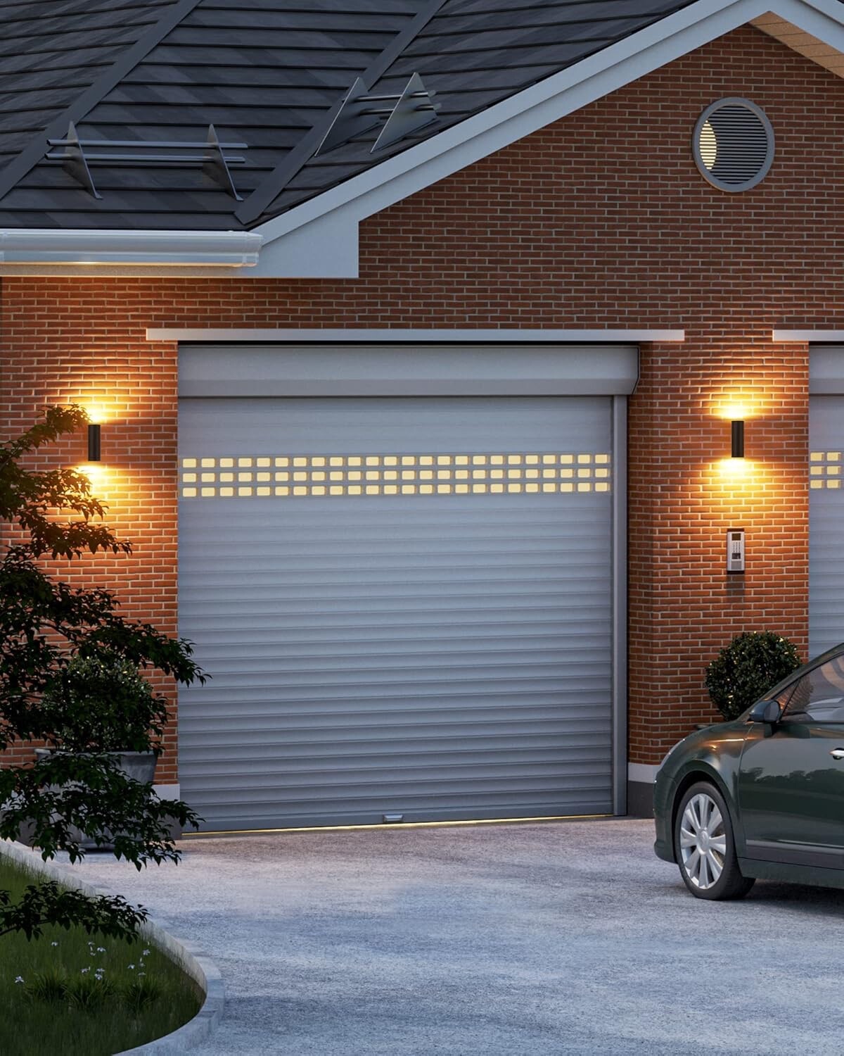 EDISHINE Outdoor Wall Lights IP44 Waterproof Up Down Light Metal Black