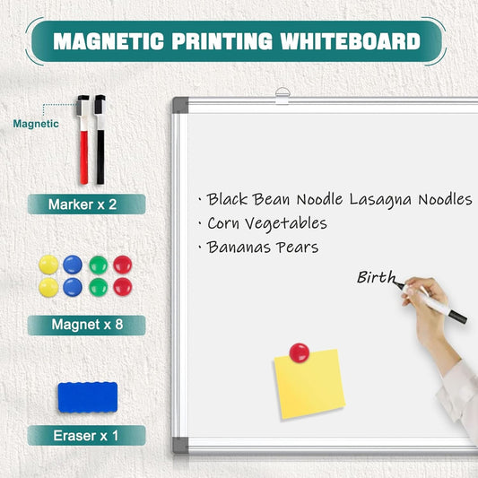 QUEENLINK Magnetic Whiteboard 90 X 120 cm Large White Board