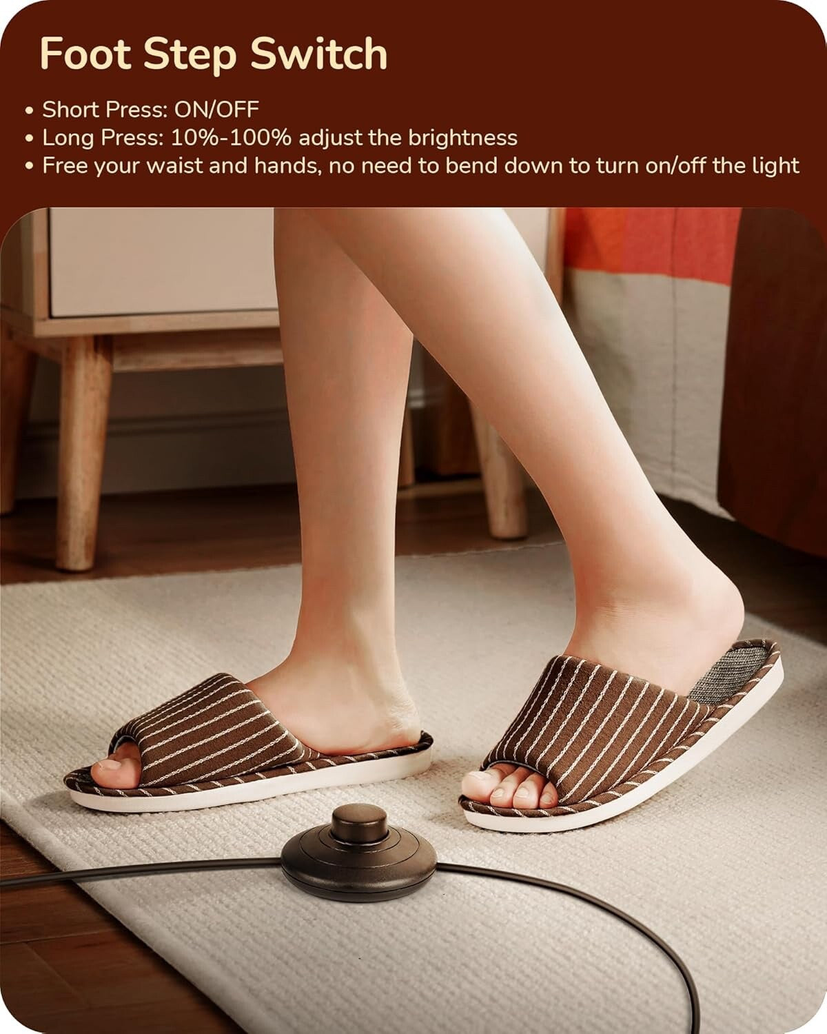 EDISHINE LED Floor Lamp 146cm Minimalist Dimmable Standing Lamp Gold