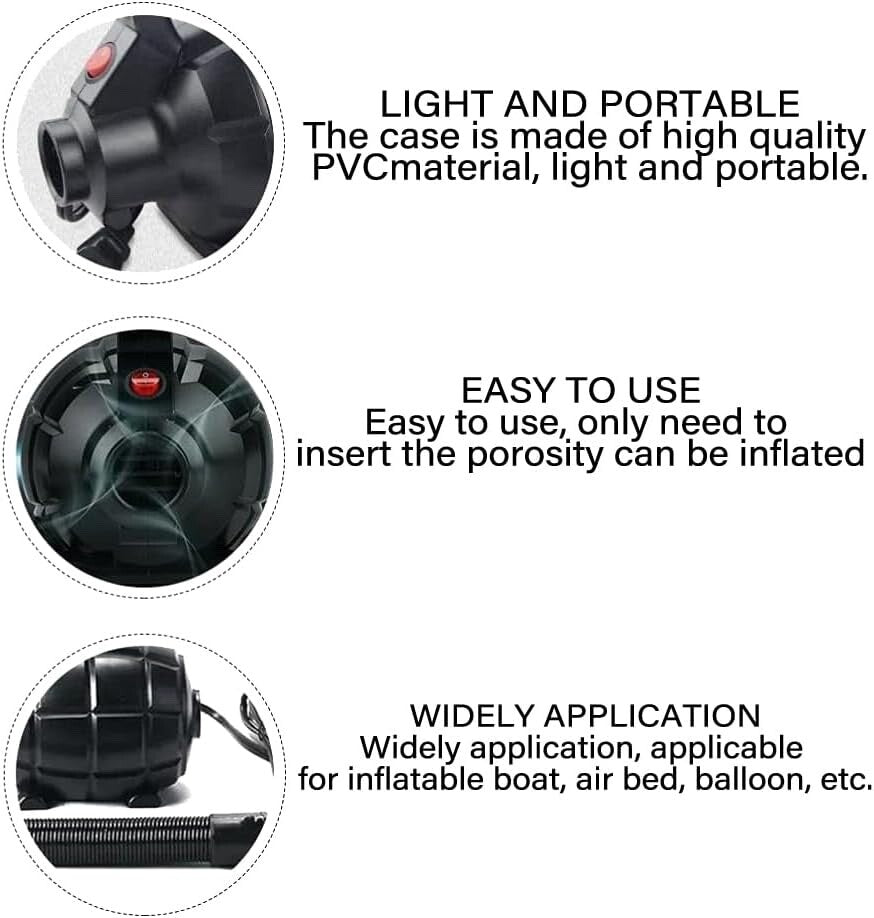 RISINGUKST Electric Air Pump Inflatable Pump 600W High Power Electric Pump