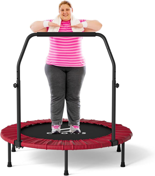 CLORIS 40'' Foldable Fitness Trampoline - Max Load 400lbs Red
