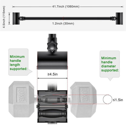 Kipika Dumbbell to Barbell Converter - Adjustable Weight Lifting Bar Home Gym