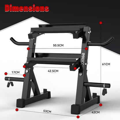 IMAYCC Dumbbell Rack Adjustable 3 Tier Storage Stand Heavy Duty Steel