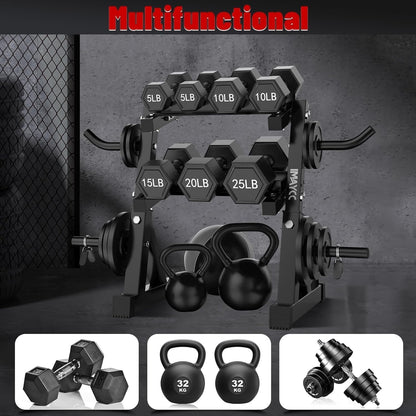 IMAYCC Dumbbell Rack Adjustable 3 Tier Storage Stand Heavy Duty Steel