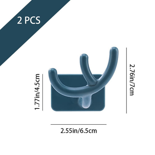 2 Pcs Hooks No Punching Pot Lid Organisers Multipurpose Wall Hooks