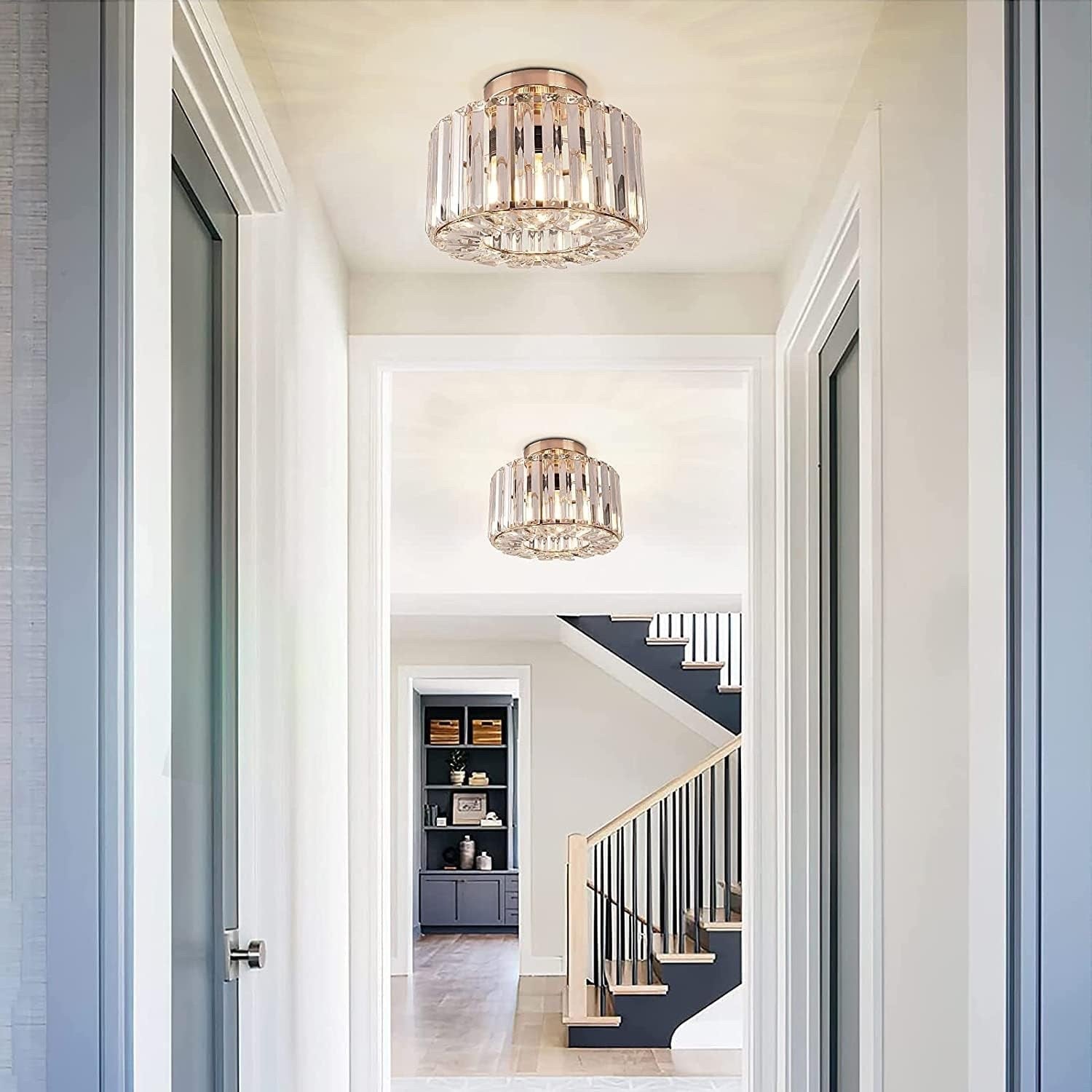 Crystal Ceiling Light LED Chandelier Modern Living Room Bedroom