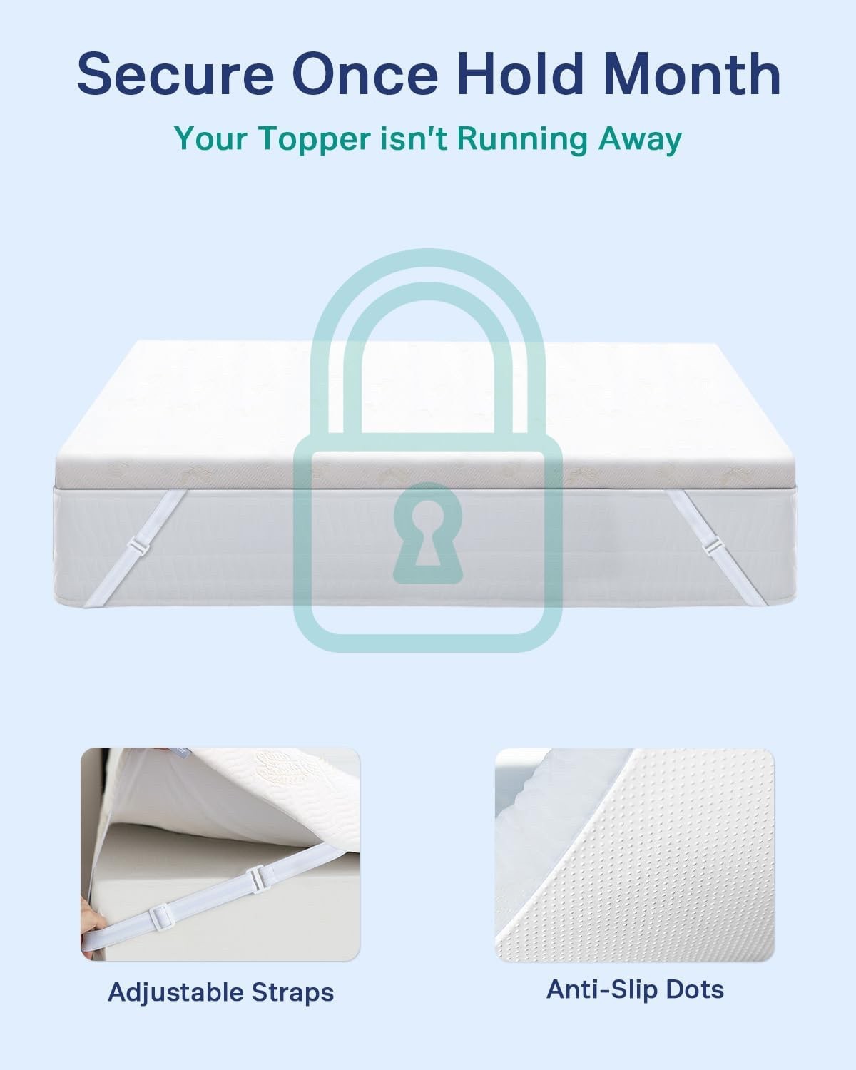 Double Memory Foam Mattress Topper Thick Bed Pad Pressure Relief Washable Cover