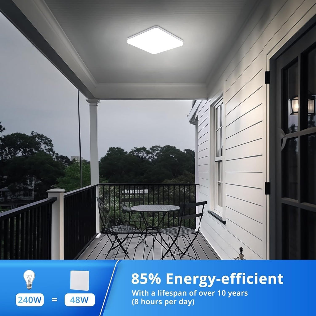 48W LED Ceiling Light Square Flush Mount Daylight Modern Living Room Kitchen