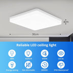 48W LED Ceiling Light Square Flush Mount Daylight Modern Living Room Kitchen