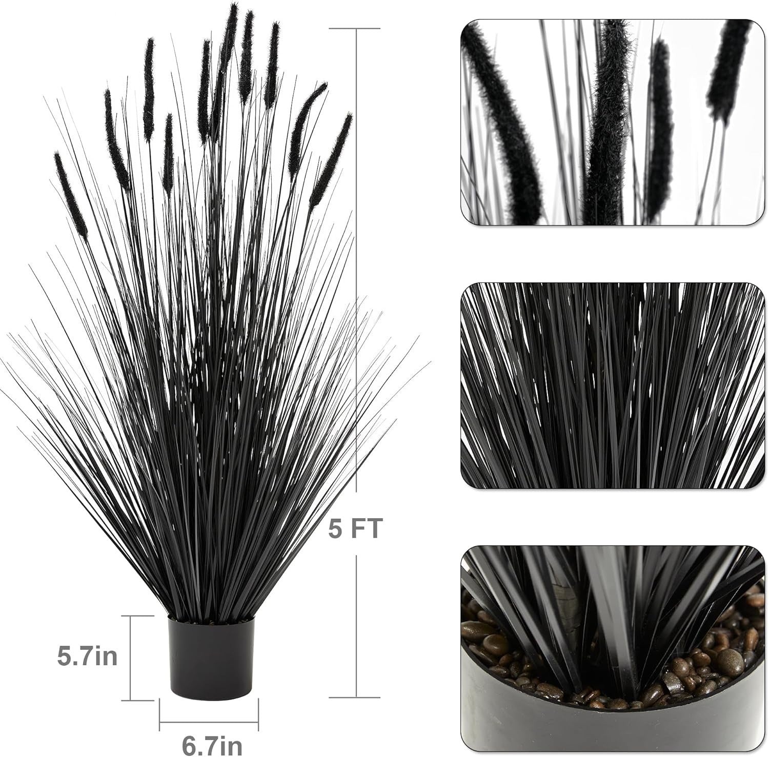 5ft Artificial Horsetail Reed Grass Plant Indoor Outdoor Garden Decor