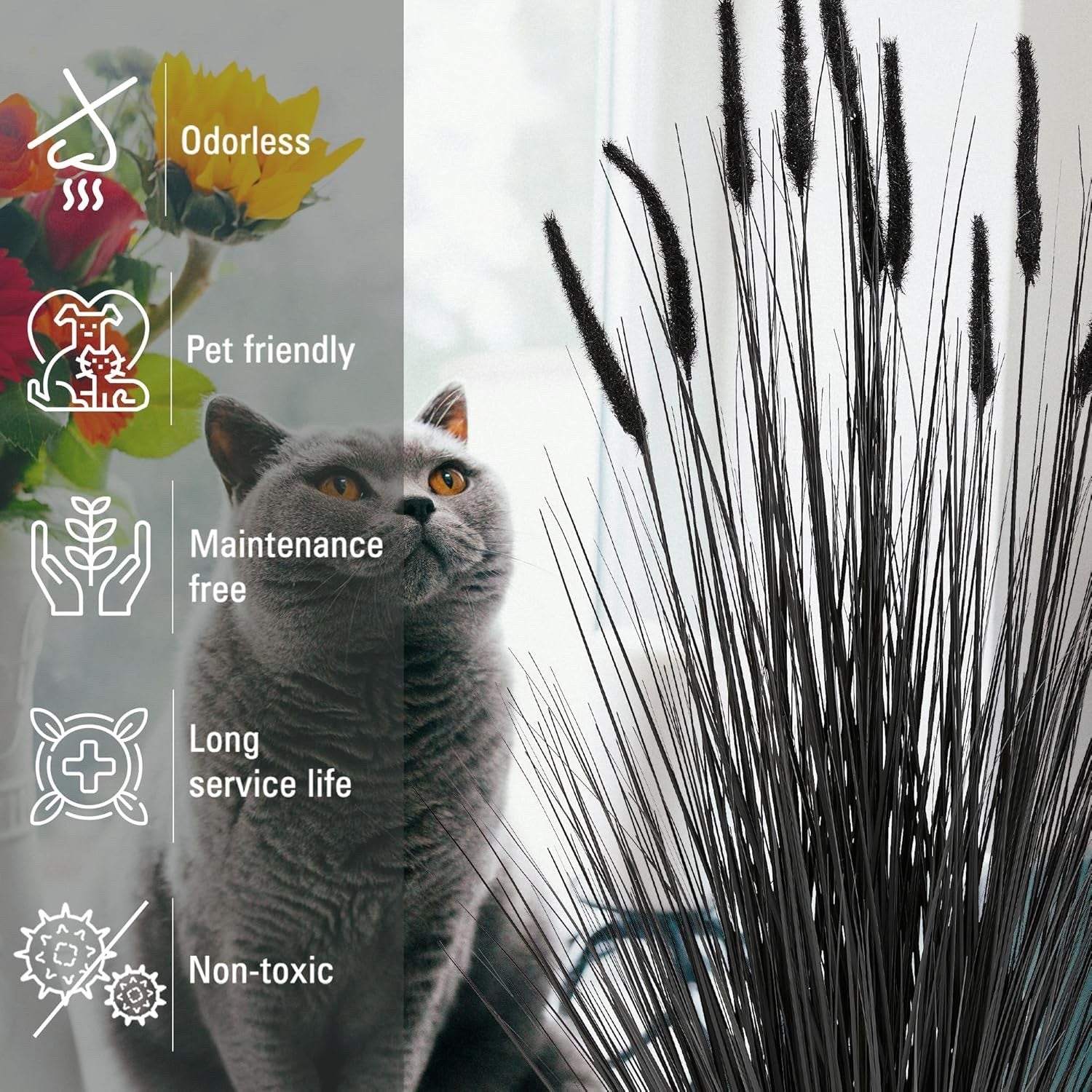 5ft Artificial Horsetail Reed Grass Plant Indoor Outdoor Garden Decor