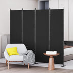 Black Folding Room Divider Privacy Screen Freestanding 180cm Partition Wall