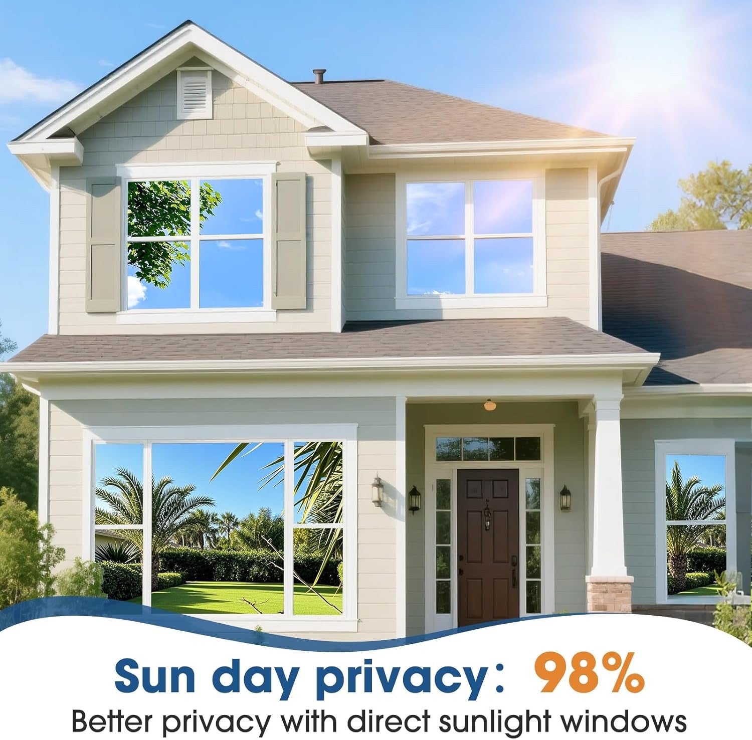 One Way Mirror Window Film Silver Reflective Privacy UV Heat Control