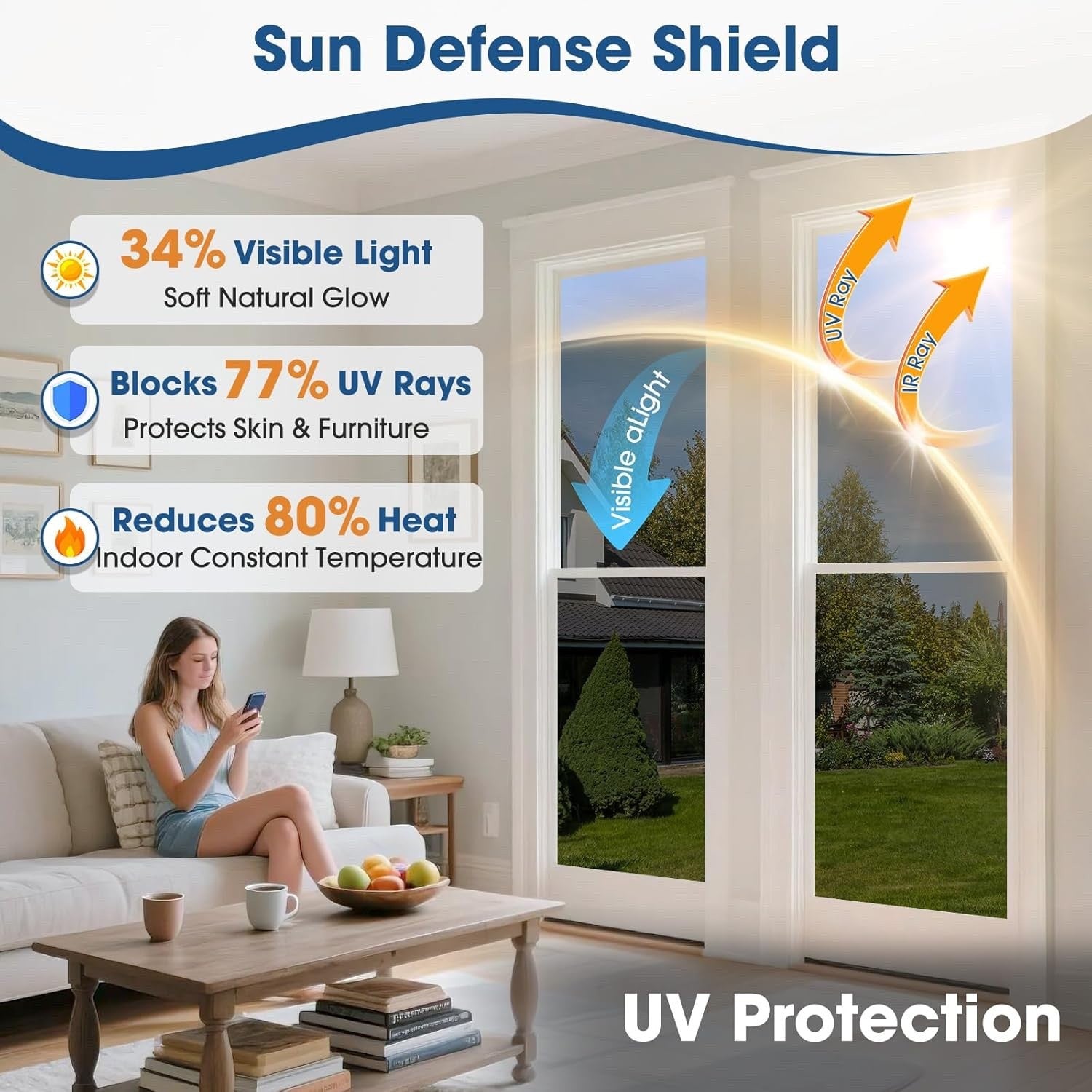 One Way Mirror Window Film Silver Reflective Privacy UV Heat Control